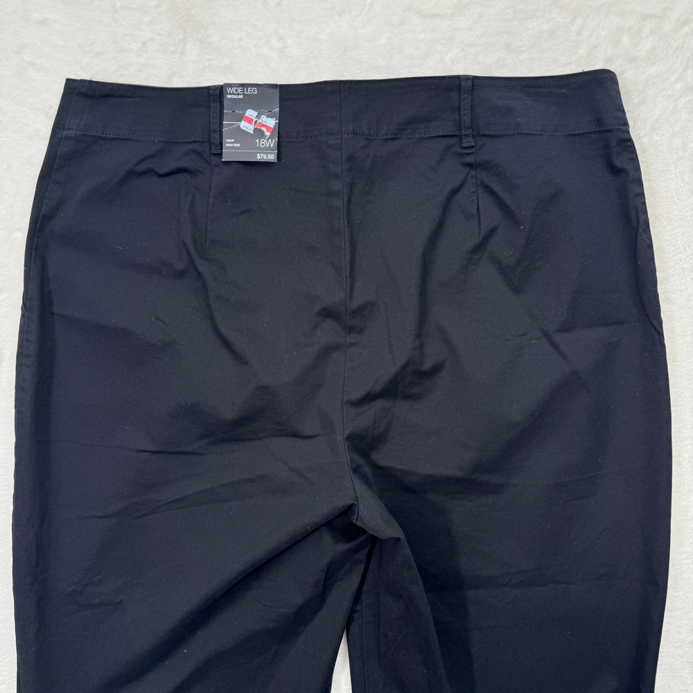 NWT INC International Concepts Pants Womens 18W Black Brit I‎ Wide Crop Button - Picture 9 of 13